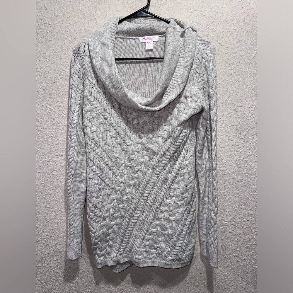 Motherhood Light Gray Cowl Neck Sweater
